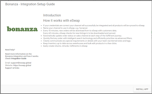 eSwap bonanza integration 