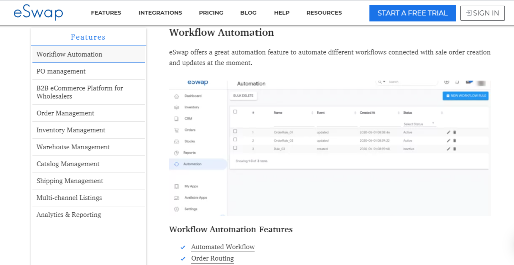 Online Inventory Management: Workflow Automation