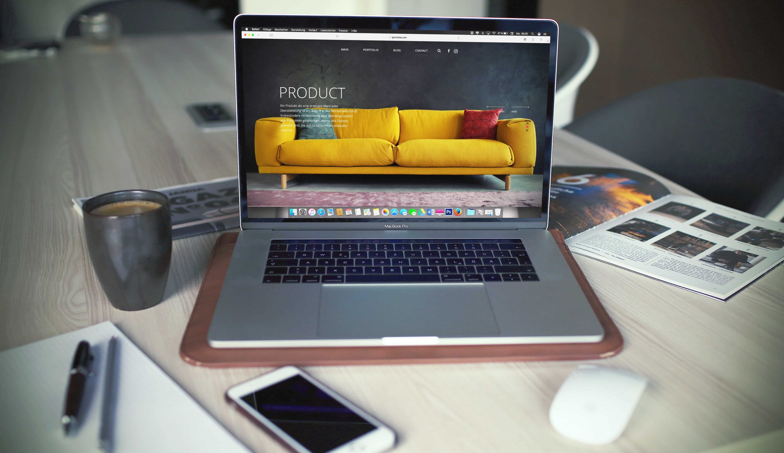 eCommerce website on MacBook Pro