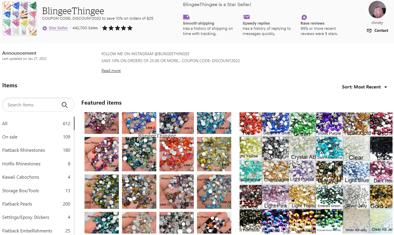 blingeethingee etsy shop names