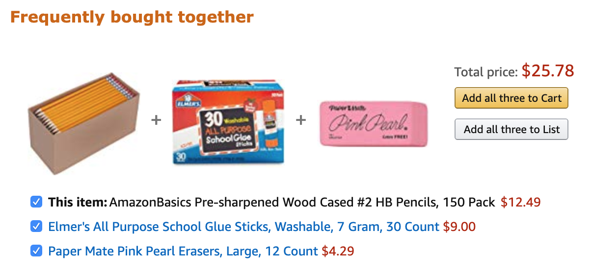 Amazon frequently bought together