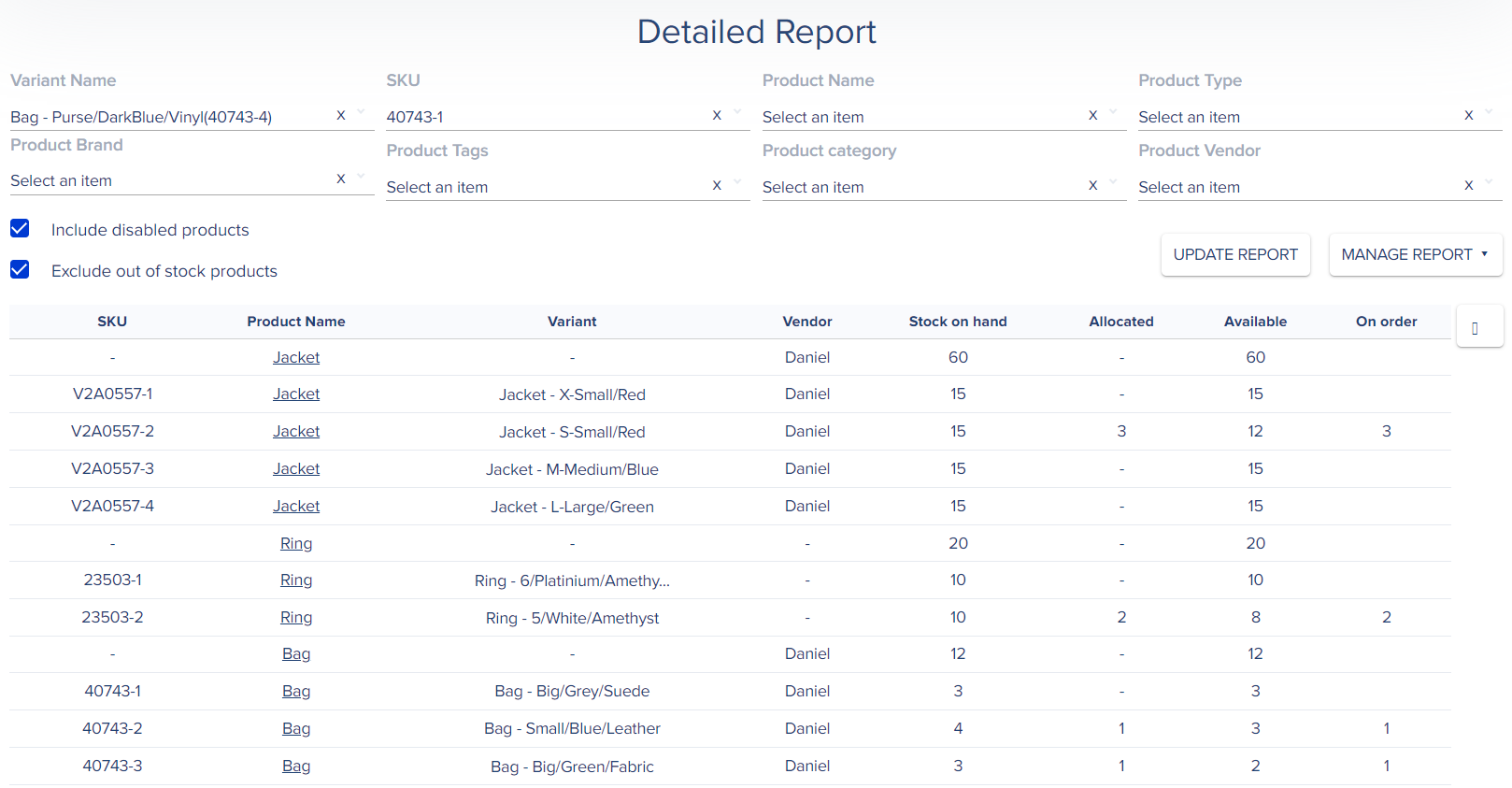 Detailed inventory reports to track Amazon KPIs